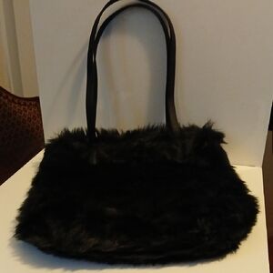 Uniqlo Black Faux Fur Shoulder Bag